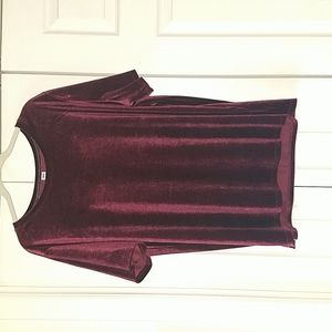 Burgandy Velet Tshirt